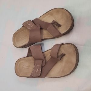 Women's Clark's Artisan Slide Sandals Brown Size 7M Leather